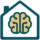 house with a brain in middle